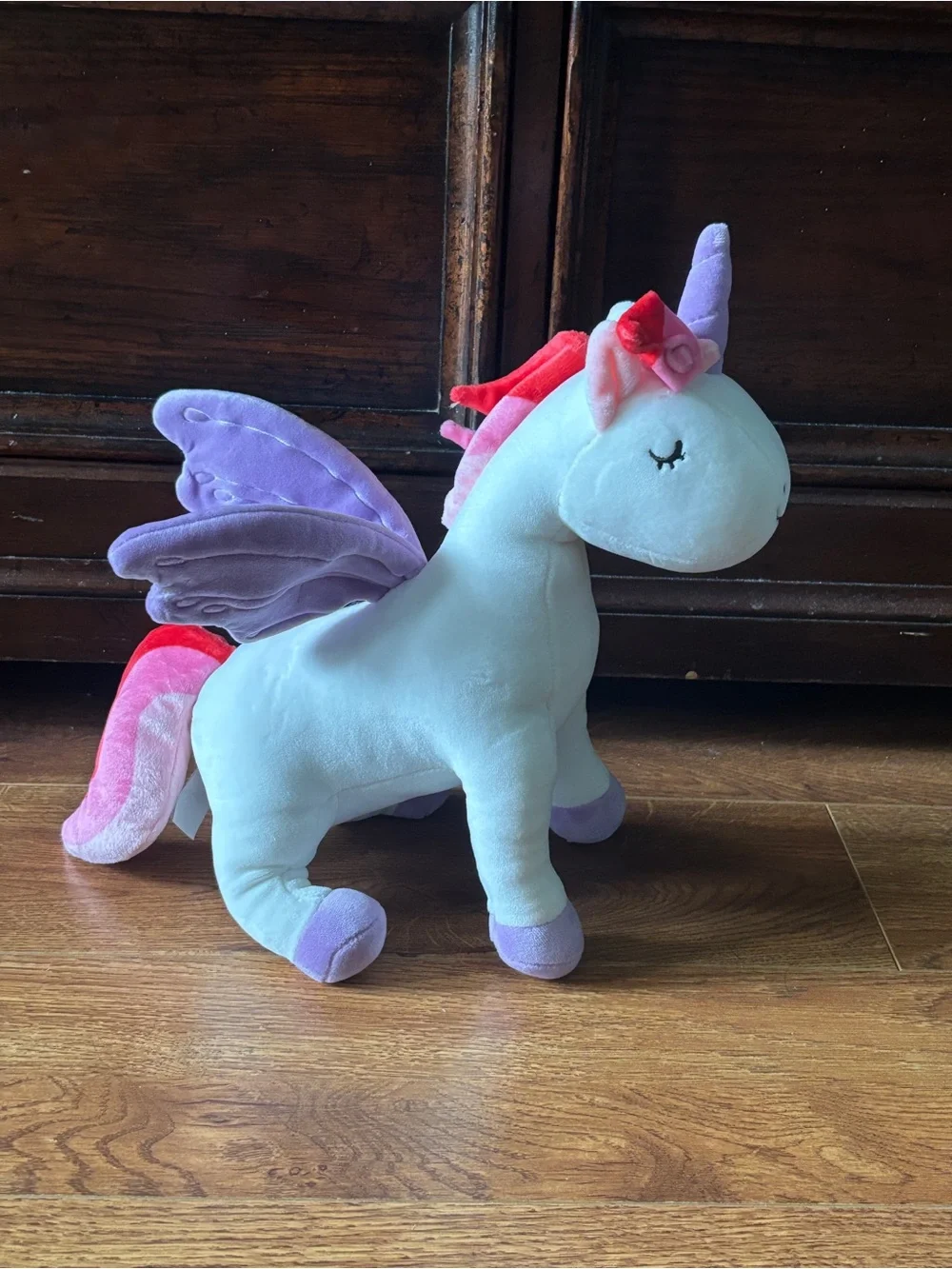 Plush Unicorn Winged Stuffed Animal - Purple & Pink